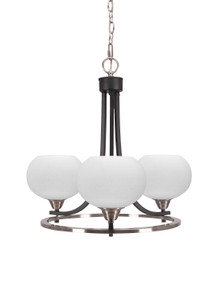 Paramount 3 Light Chandelier In Matte Black & Brushed Nickel (3403-MBBN-212)