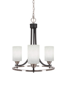 Paramount 3 Light Chandelier In Matte Black & Brushed Nickel (3403-MBBN-310)
