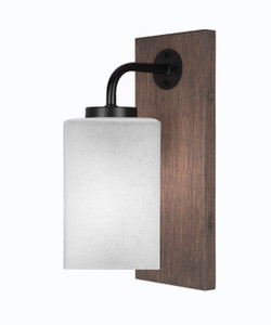 Oxbridge 1 Light Sconce In Matte Black & Wood-look Metal (1771-MBDW-531)