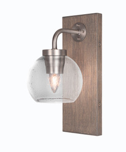 Oxbridge 1 Light Sconce In Graphite & Wood-look Metal (1771-GPDW-4100)