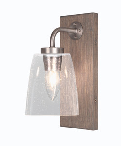 Oxbridge 1 Light Sconce In Graphite & Wood-look Metal (1771-GPDW-461)