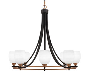 Paramount 8 Light Chandelier In Matte Black & Brass (3408-MBBR-4021)