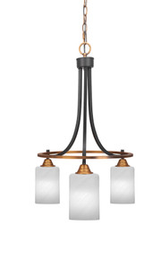 Paramount 3 Light Chandelier In Matte Black & Brass (3413-MBBR-3001)