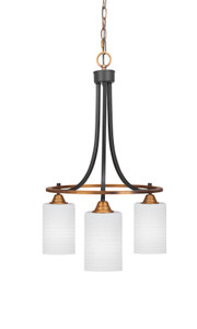 Paramount 3 Light Chandelier In Matte Black & Brass (3413-MBBR-4061)