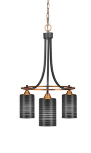 Paramount 3 Light Chandelier In Matte Black & Brass (3413-MBBR-4069)