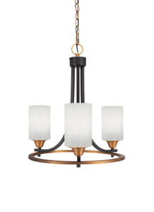 Paramount 3 Light Chandelier In Matte Black & Brass (3403-MBBR-310)