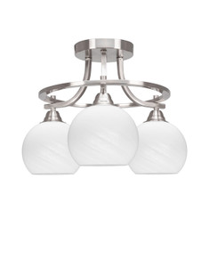Paramount 3 Light Semi Flush In Brushed Nickel (3417-BN-4101)