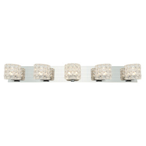 Prizm Chrome 5 Light Vanity (23923LEDDLP-CH/CCL) Prizm Chrome 5 Light Vanity (23923LEDDLP-CH/CCL)