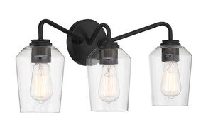 Shayna 3 Light Vanity in Flat Black (56103-FB)
