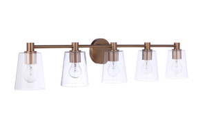 Emilio 5 Light Vanity in Satin Brass (12642SB5)