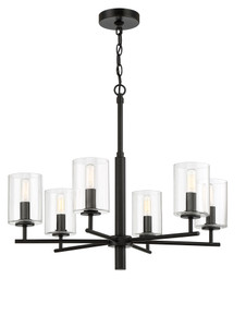 Hailie 6 Light Chandelier in Flat Black (55626-FB) Hailie 6 Light Chandelier in Flat Black (55626-FB)