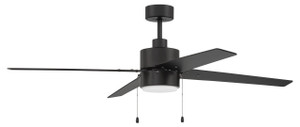 Terie 1 Light 52" Indoor Ceiling Fan In Flat Black (TER52FB4)