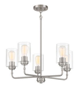 Stowe 5 Light Chandelier in Brushed Polished Nickel (56025-BNK)
