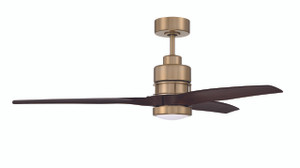 Sonnet 1 Light 52" Indoor Ceiling Fan In Satin Brass (SONWF52SB3-WALP)