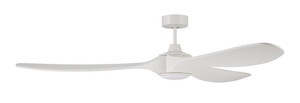 Envy 72" 3-Blade Indoor/Outdoor (Damp) Ceiling Fan in White w/ White Blades; Light Kit Included (optional) (EVY72W3)
