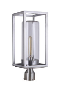 Neo 1 Light Outdoor Post Lantern in Satin Aluminum (ZA4825-SA)