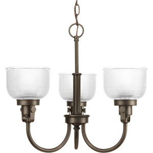 Archie Collection Three-Light Venetian Bronze Double Prismatic Glass Chandelier (P4801-74)