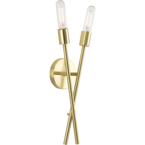 Astra Collection Two-Light 18" Satin Brass Modern Wall Bracket (P710027-012) Astra Collection Two-Light 18" Satin Brass Modern Wall Bracket (P710027-012)