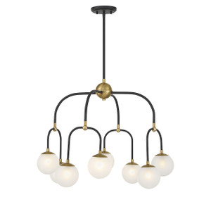 Couplet 8-Light Chandelier in Matte Black with Warm Brass Accents (1-6698-8-143) Couplet 8-Light Chandelier in Matte Black with Warm Brass Accents (1-6698-8-143)