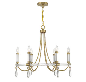 Mayfair 6-Light Chandelier in Warm Brass and Chrome (1-7716-6-195)
