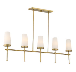 Haynes 5-Light Linear Chandelier in Warm Brass (1-2803-5-322)