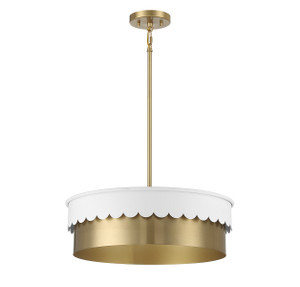 4-Light Pendant in White and Natural Brass (M7030WHNB)