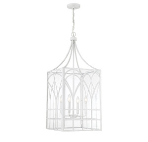 4-Light Pendant in Distressed White (M30012DW)