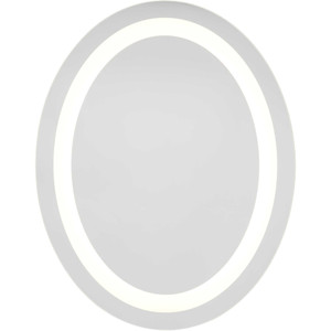 Captarent Collection 22x28 in. Oval Illuminated Integrated LED White Modern Mirror (P300456-030-30)