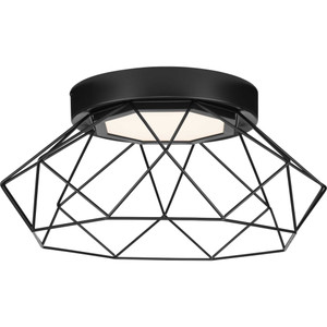 Geodesic LED Matte Black Modern Flush Mount Light (P350229-31M-30)