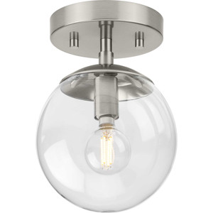 Atwell Collection One-Light Brushed Nickel Mid-Century Modern Semi-Flush Mount (P350234-009)