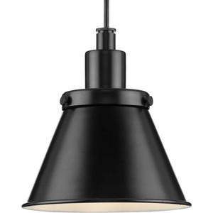 Hinton Collection One-Light Matte Black Modern Farmhouse Pendant (P500383-31M)