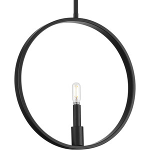 Breckenridge Collection One-Light Matte Black Rustic Farmhouse Pendant (P500412-31M)