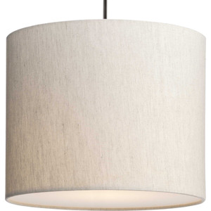 Markor Collection One-Light Ecru Linen Shade Transitional Pendant (P500386-194)