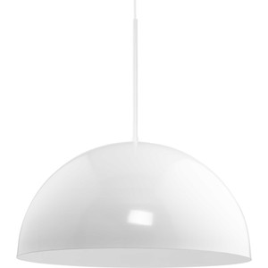 Perimeter Collection One-Light White Mid-Century Modern Pendant with metal Shade (P500380-030) Perimeter Collection One-Light White Mid-Century Modern Pendant with metal Shade (P500380-030)