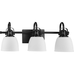 Preston Collection Three-Light Coastal Matte Black Bath and Vanity Light (P300428-31M) Preston Collection Three-Light Coastal Matte Black Bath and Vanity Light (P300428-31M)