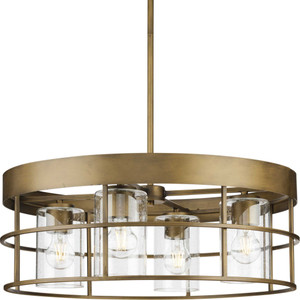 Burgess Collection Four-Light Aged Bronze Modern Farmhouse Chandelier (P400311-196)