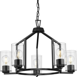 Goodwin Collection Five-Light Matte Black Modern Farmhouse Chandelier (P400316-31M)