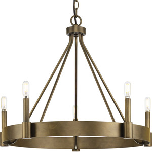 Breckenridge Collection Five-Light Aged Bronze Rustic Farmhouse Chandelier (P400318-196) Breckenridge Collection Five-Light Aged Bronze Rustic Farmhouse Chandelier (P400318-196)