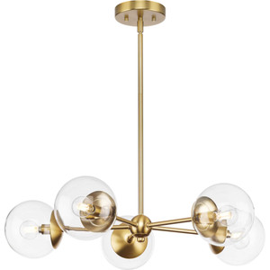 Atwell Collection Five-Light Brushed Bronze Mid-Century Modern Chandelier (P400325-109)