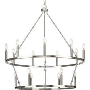 Gilliam Collection Fifteen-Light Brushed Nickel New Traditional Chandelier (P400315-009)