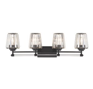 Garnet 4-Light Bathroom Vanity Light in Matte Black (8-6001-4-BK)