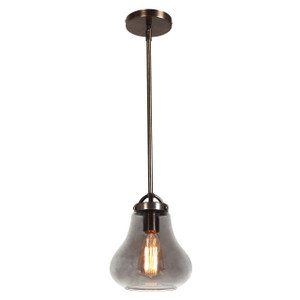 Flux Distressed Bronze 1 Light Pendant (55545LEDDLP-DBRZ/SMK)
