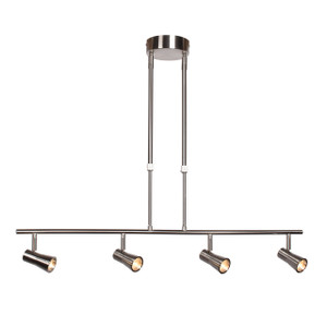 Sleek Brushed Steel 4 Light LED Pendant Spotlight (63064LEDD-BS) Sleek Brushed Steel 4 Light LED Pendant Spotlight (63064LEDD-BS)
