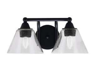 Paramount 2 Light Bath Bar In Matte Black Finish With 7" Clear Bubble Glass (3422-MB-302)