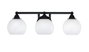 Paramount 3 Light Bath Bar In Matte Black Finish With 5.75" White Marble Glass (3423-MB-4101)