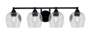 Paramount 4 Light Bath Bar In Matte Black Finish With 6" Clear Bubble Glass (3424-MB-4810)