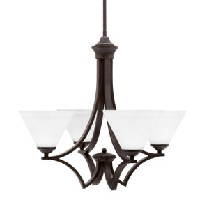 Zilo Uplight, 4 Light, Chandelier In Dark Granite Finish With 7" White Muslin Glass (564-DG-312)
