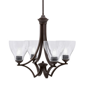 Zilo Uplight, 4 Light, Chandelier In Dark Granite Finish With 6.25" Clear Bubble Glass  (564-DG-4760)