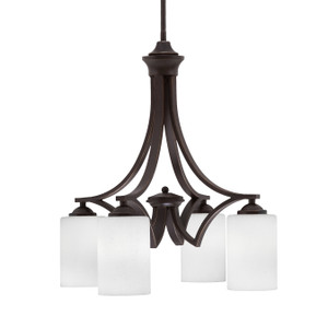 Zilo Downlight, 4 Light, Chandelier In Dark Granite Finish With 4" White Muslin Glass  (568-DG-310)