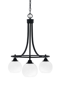 Paramount Downlight, 3 Light, Chandelier In Matte Black Finish With 5.75" White Marble Glass (3413-MB-4101)